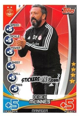Sticker Derek McInnes - SPFL 2019-2020. Match Attax n. 2 - Topps
