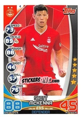 Sticker Scott McKenna - SPFL 2019-2020. Match Attax n. 4 - Topps