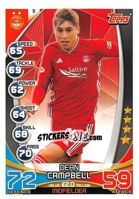 Sticker Dean Campbell - SPFL 2019-2020. Match Attax n. 9 - Topps