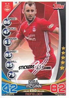 Sticker Niall McGinn - SPFL 2019-2020. Match Attax n. 14 - Topps