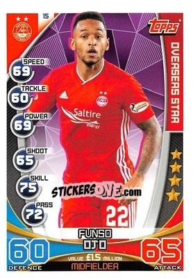 Sticker Funso Ojo - SPFL 2019-2020. Match Attax n. 15 - Topps