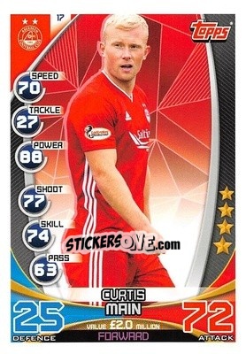 Sticker Curtis Main - SPFL 2019-2020. Match Attax - Topps