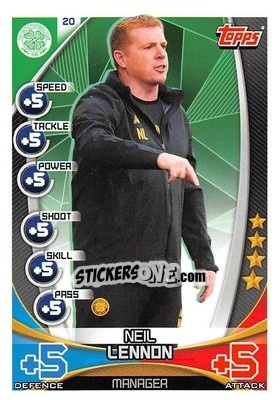 Sticker Neil Lennon - SPFL 2019-2020. Match Attax n. 20 - Topps