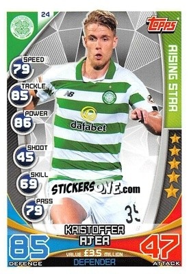 Sticker Kristoffer Ajer - SPFL 2019-2020. Match Attax n. 24 - Topps