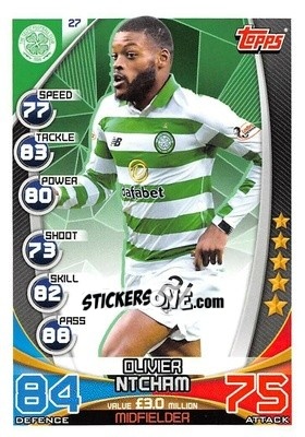 Sticker Olivier Ntcham - SPFL 2019-2020. Match Attax n. 27 - Topps
