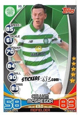 Sticker Callum McGregor - SPFL 2019-2020. Match Attax n. 33 - Topps