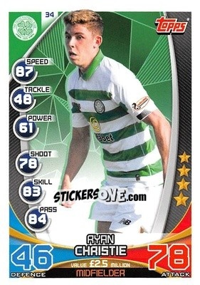 Sticker Ryan Christie - SPFL 2019-2020. Match Attax n. 34 - Topps