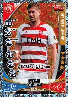 Cromo Steve Davies - SPFL 2019-2020. Match Attax - Topps