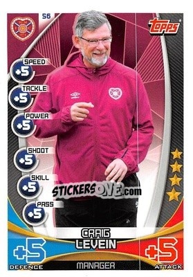 Sticker Craig Levein - SPFL 2019-2020. Match Attax n. 56 - Topps