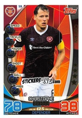 Sticker Christophe Berra - SPFL 2019-2020. Match Attax n. 59 - Topps