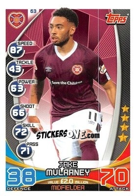 Sticker Jake Mulraney - SPFL 2019-2020. Match Attax n. 63 - Topps