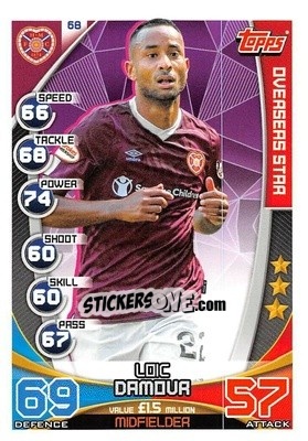 Sticker Loic Damour - SPFL 2019-2020. Match Attax n. 68 - Topps
