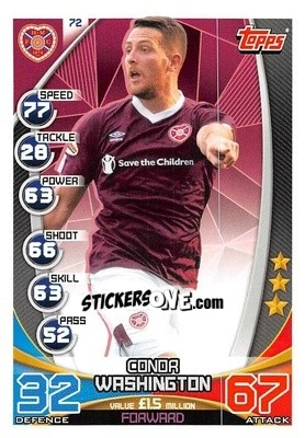 Sticker Conor Washington - SPFL 2019-2020. Match Attax n. 72 - Topps