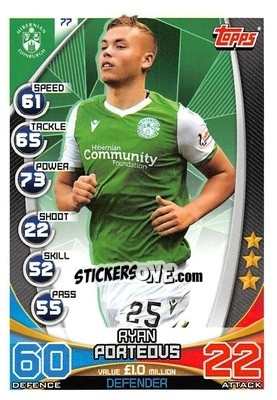 Sticker Ayan Porteous - SPFL 2019-2020. Match Attax n. 77 - Topps