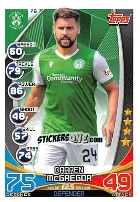 Sticker Darren McGregor - SPFL 2019-2020. Match Attax n. 78 - Topps