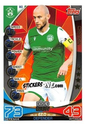Sticker David Gray - SPFL 2019-2020. Match Attax n. 80 - Topps
