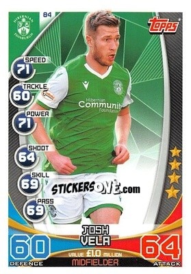 Sticker Josh Veia - SPFL 2019-2020. Match Attax n. 84 - Topps
