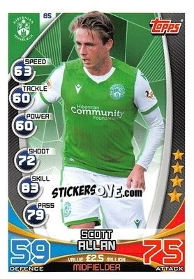Sticker Scott Allan - SPFL 2019-2020. Match Attax n. 85 - Topps