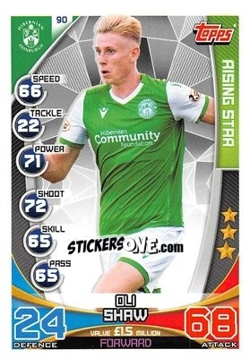 Sticker Oli Shaw - SPFL 2019-2020. Match Attax n. 90 - Topps
