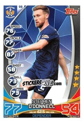 Sticker Stephen O'Donnell - SPFL 2019-2020. Match Attax n. 98 - Topps