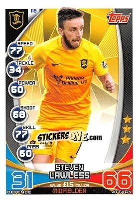 Sticker Steven Lawless - SPFL 2019-2020. Match Attax n. 118 - Topps