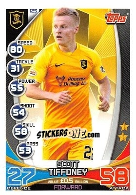Sticker Scott Tiffoney - SPFL 2019-2020. Match Attax n. 125 - Topps