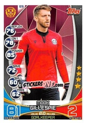 Sticker Mark Gillespie - SPFL 2019-2020. Match Attax n. 129 - Topps