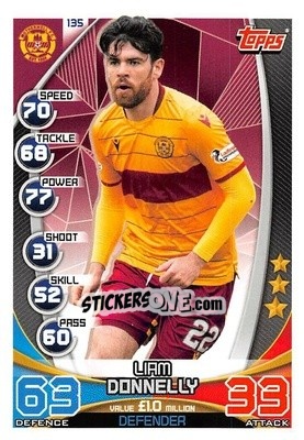 Sticker Liam Donnelly - SPFL 2019-2020. Match Attax n. 135 - Topps