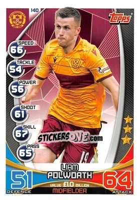 Sticker Liam Polworth - SPFL 2019-2020. Match Attax n. 140 - Topps