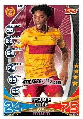Sticker Devante Cole - SPFL 2019-2020. Match Attax n. 142 - Topps