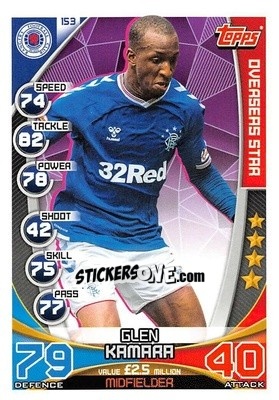 Sticker Glen Kamara - SPFL 2019-2020. Match Attax n. 153 - Topps
