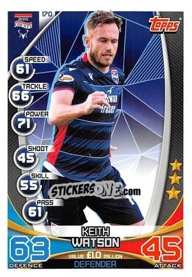 Sticker Keith Watson - SPFL 2019-2020. Match Attax - Topps