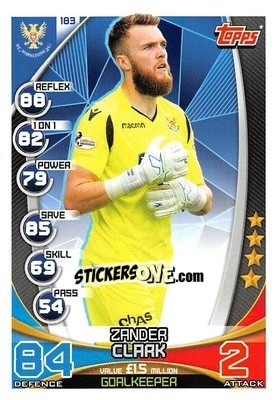 Sticker Zander Clark - SPFL 2019-2020. Match Attax n. 183 - Topps
