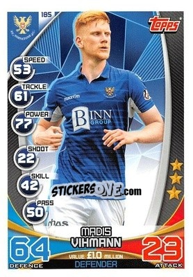 Sticker Madis Vihmann - SPFL 2019-2020. Match Attax n. 185 - Topps