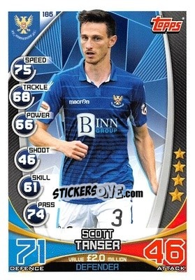 Sticker Scott Tanser - SPFL 2019-2020. Match Attax n. 186 - Topps