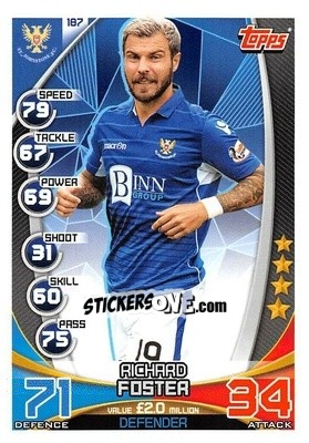 Sticker Richard Foster - SPFL 2019-2020. Match Attax n. 187 - Topps