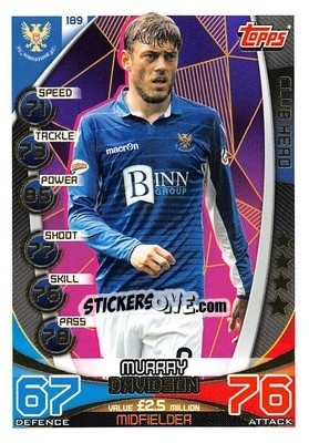 Sticker Murray Davidson - SPFL 2019-2020. Match Attax n. 189 - Topps