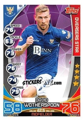 Sticker David Wotherspoon - SPFL 2019-2020. Match Attax n. 191 - Topps