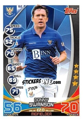 Sticker Danny Swanson - SPFL 2019-2020. Match Attax n. 192 - Topps