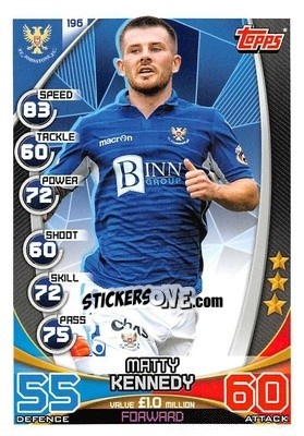 Sticker Matty Kennedy - SPFL 2019-2020. Match Attax n. 196 - Topps