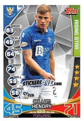 Sticker Callum Hendry - SPFL 2019-2020. Match Attax n. 198 - Topps