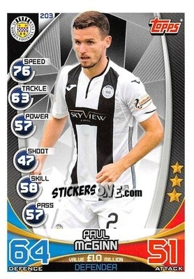 Sticker Paul McGinn - SPFL 2019-2020. Match Attax n. 203 - Topps