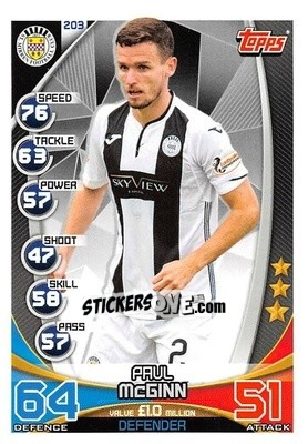 Sticker Paul McGinn - SPFL 2019-2020. Match Attax - Topps