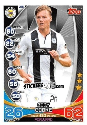 Figurina Cody Cooke - SPFL 2019-2020. Match Attax - Topps