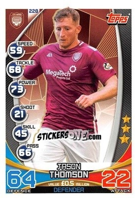 Sticker Jason Thomson - SPFL 2019-2020. Match Attax n. 228 - Topps