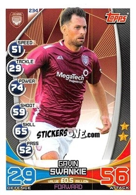 Sticker Gavin Swankie - SPFL 2019-2020. Match Attax n. 234 - Topps