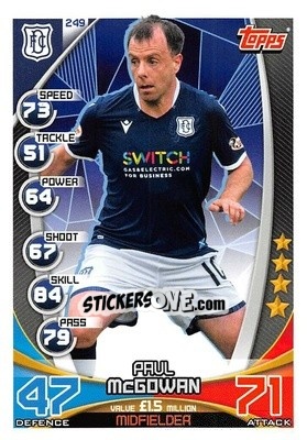 Sticker Paul McGowan - SPFL 2019-2020. Match Attax n. 249 - Topps