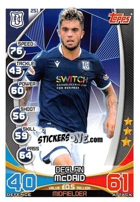 Sticker Declan McDaid - SPFL 2019-2020. Match Attax n. 251 - Topps
