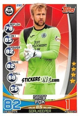 Sticker Scott Fox - SPFL 2019-2020. Match Attax n. 290 - Topps