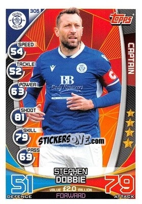 Sticker Stephen Dobbie - SPFL 2019-2020. Match Attax n. 306 - Topps
